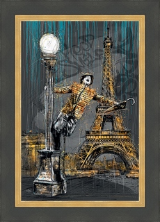 Tableau Romaric L`homme-le-lampadaire-et-la-Tour-Eiffel