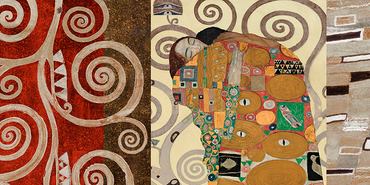 2GK119-Klimt-Patterns--The-Embrace-(Pewter)--PEINTRE-FIGURATIF-Gustav-Klimt