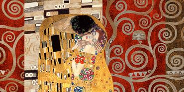 2GK121-Klimt-Patterns-The-Kiss-(Pewter)--PEINTRE-FIGURATIF-Gustav-Klimt
