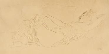 2GK2207-Sleeping-Woman-PEINTRE-FIGURATIF-Gustav-Klimt