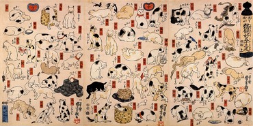 2JP5699-Utagawa-Kuniyoshi-Cats-suggested-as-the-fifty-three-stations-of-the-Tokaido