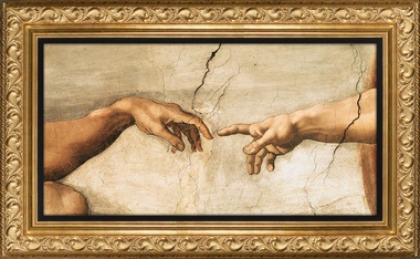 Tableau  Michelangelo-Buonarroti-La-creazione-di-Adamo-detail
