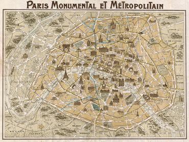 3MP587-Paris-Monumental-et-Metropolitain-1932-CARTE-ART-CLASSIQUE-Anonymous-