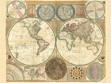 3MP594-Double-hemisphere-map-of-the-world-1794-CARTE-ART-CLASSIQUE-Samuel-Dunn