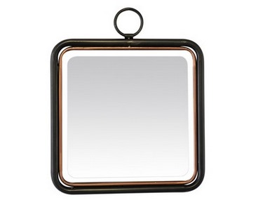Miroir-rond-biseaute-metal-anneau-noir/dore-