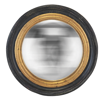 Miroir-rond-convexe-noir-or
