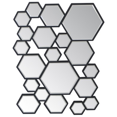 Miroir-gris-lea-multi-hexagone