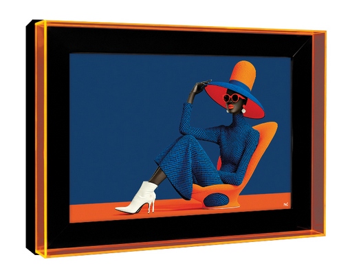 Reproduction encadrée FIGURATIF Orange Soda - Neon Wald 60X90
