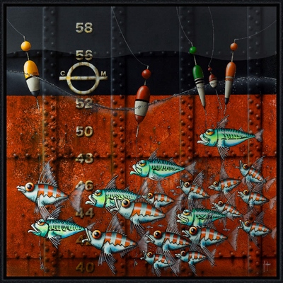 Image encadrée Alain COADOU POISSON 0751-AC 20X20