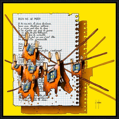 Image encadrée Alain COADOU DIVERS 0787-AC 20X20