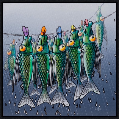 Image encadrée Alain COADOU POISSON 0830-AC 20X20