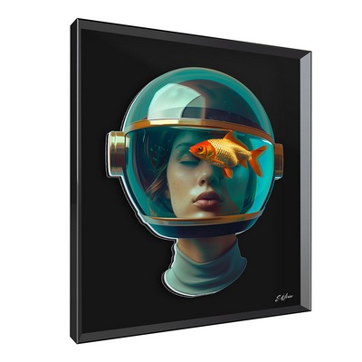 Vitrine Relief  Girl Halmet Kalu Noir, Sebastien Oliver 90X90