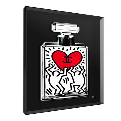 Vitrine Relief  Haring New L Kalu Noir, Franck Doat 90X90