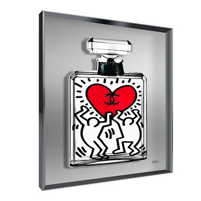 Vitrine Relief  Haring New L Kalu Gris, Franck Doat 90X90