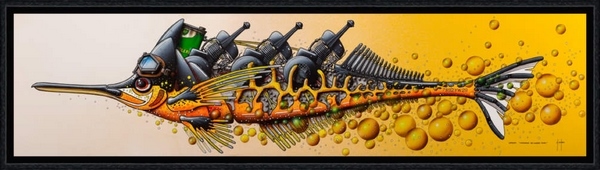 Image encadrée Alain COADOU POISSON 0917-AC 15X60
