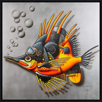 Image encadrée Alain COADOU POISSON 0918-AC 20X20