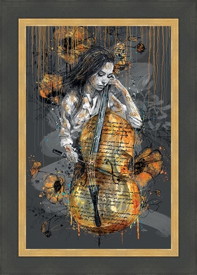 Image encadrée  La violoncelliste 40X60
