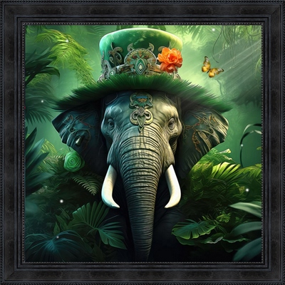 Tableau pvc encadré ANIMAUX Eléphant Fantastique 60X60