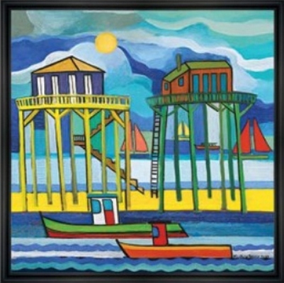 Image encadrée Martine GONNIN PAYSAGE A la Pêche aux Tchanquées 40X40