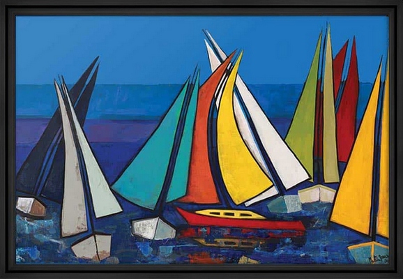 Image encadrée Martine GONNIN MER Voiliers 40X60