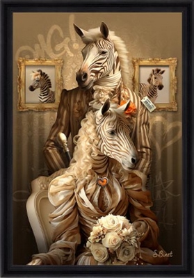 Tableau pvc encadré ANIMAUX Zèbres 50X70