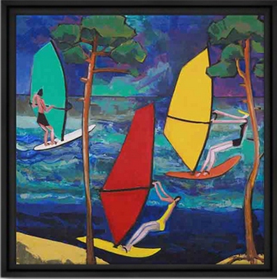 Image encadrée Martine GONNIN MER Les Voiles de Contis 40X40