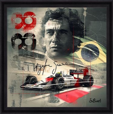 Tableau pvc encadré AUTO VINTAGE Ayrton Senna 40X40