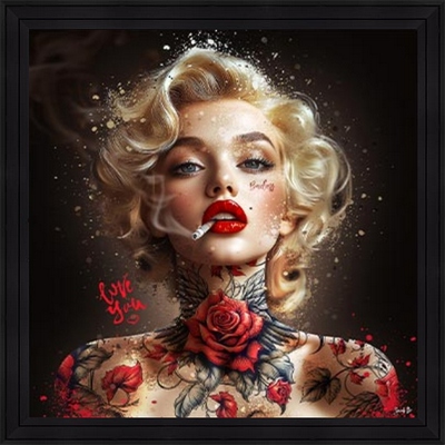 Image encadrée Sarah B FIGURATIF Red Monroe 40X40