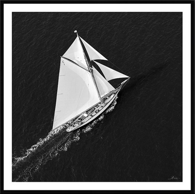 Tableau pvc encadré MER Voilier 2 - Rade de Brest 40X40