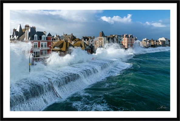 Tableau pvc encadré PAYSAGE Grandes marées 1 - Saint-Malo 40X60