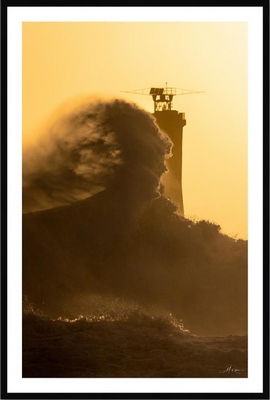 Tableau pvc encadré MER Tempête Eunice 3 40X60