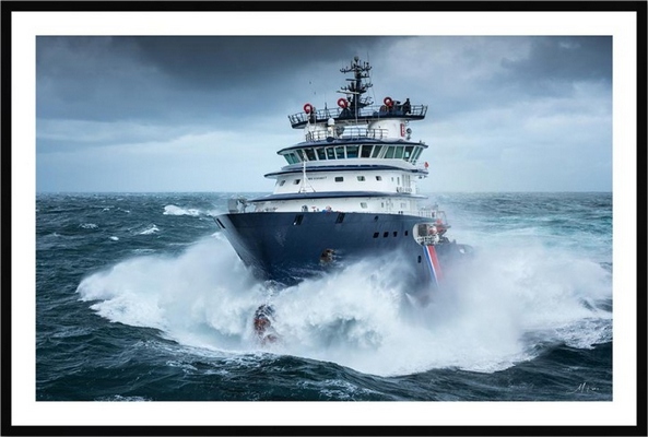 Tableau pvc encadré MER Abeille Bourbon - Tempête Ciaran 1 40X60