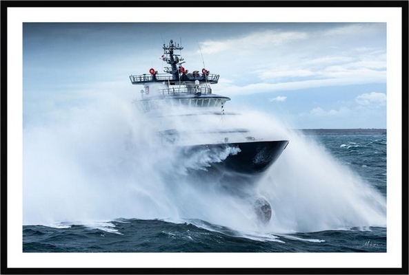 Tableau pvc encadré MER Abeille Bourbon - Tempête Ciaran 2 40X60