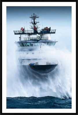 Tableau pvc encadré MER Abeille Bourbon - Tempête Ciaran 3 40X60