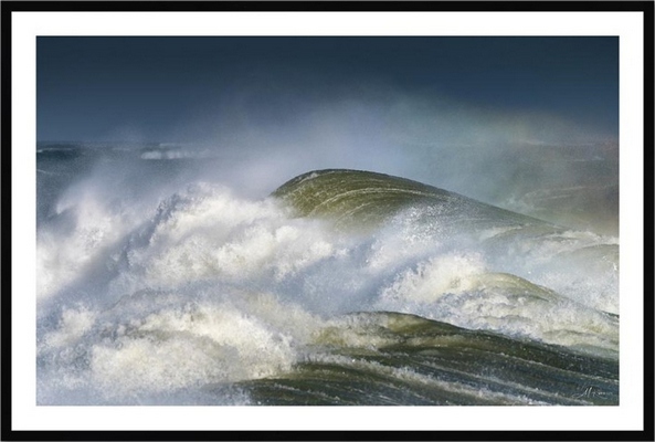 Tableau pvc encadré MER Les colères de l'Océan - Pays Bigouden 40X60