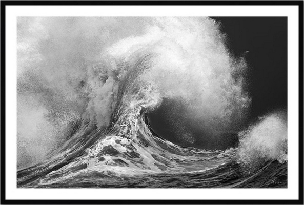 Tableau pvc encadré MER Lesconil - Tempête Patricia 1 40X60
