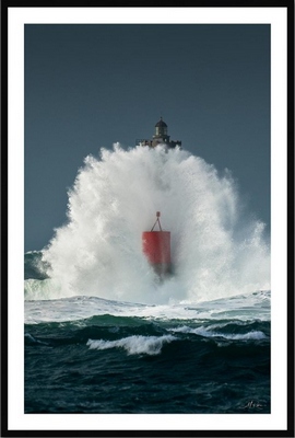 Tableau pvc encadré MER Porspoder - Tempête Isha 40X60