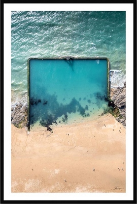 Tableau pvc encadré PAYSAGE Plage de Bon-Secours - Saint-Malo 40X60