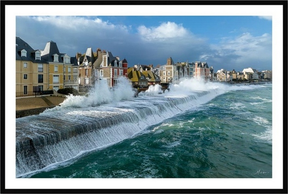 Tableau pvc encadré PAYSAGE Grandes marées 2 - Saint-Malo 40X60