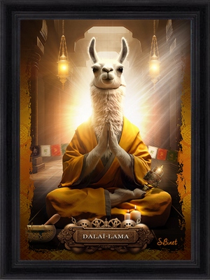 Tableau pvc encadré ANIMAUX Dalai-Lama 50X70