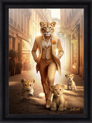 Tableau pvc encadré ANIMAUX Lionne Paris 50X70