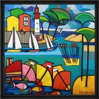 Image encadrée Martine GONNIN MER Couleurs Bassin 40X40