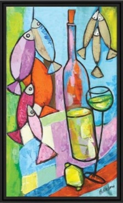 Image encadrée Martine GONNIN MER Trio arcachon 50X85