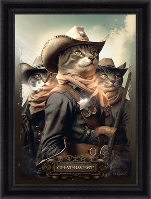Tableau pvc encadré ANIMAUX Chat-rwest 50X70