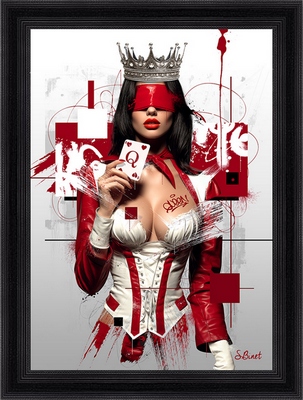 Tableau pvc encadré FIGURATIF Dame de c?ur 50X70