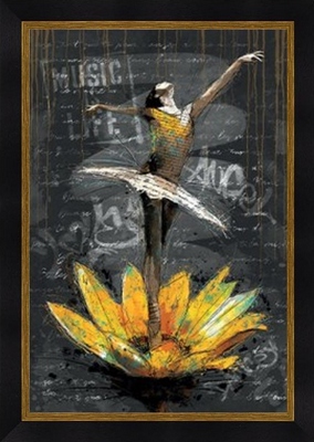 Image encadrée FIGURATIF La danseuse sur le tournesol 40X60