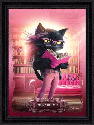 Tableau pvc encadré ANIMAUX Chat-rline 50X70