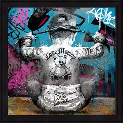 Image encadrée FIGURATIF Bébé tatoué 40X40