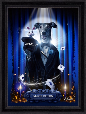 Tableau pvc encadré ANIMAUX Magi-Chien 50X70