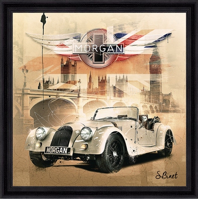 Tableau pvc encadré AUTOMOBILE Morgan 40X40